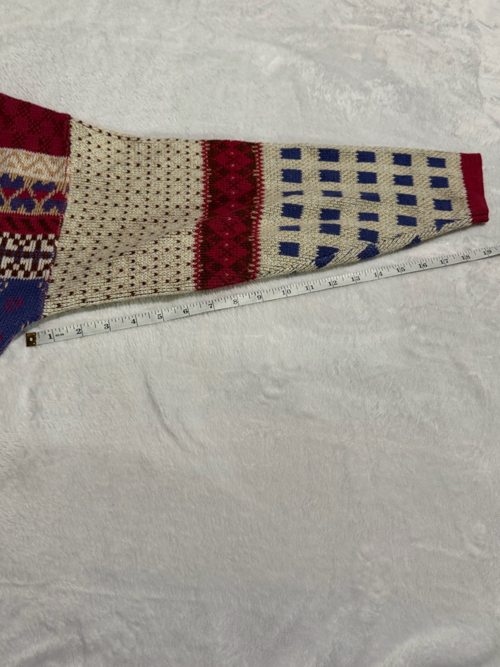 Vintage Cabin Creek Geometric Patchwork Knit Cardigan Grandpa Sweaters - Picture 4 of 6